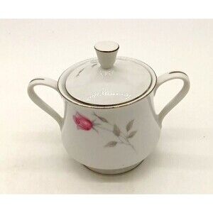 Vintage Deluxe Fine China Japan Rose Dale Covered Sugar Bowl